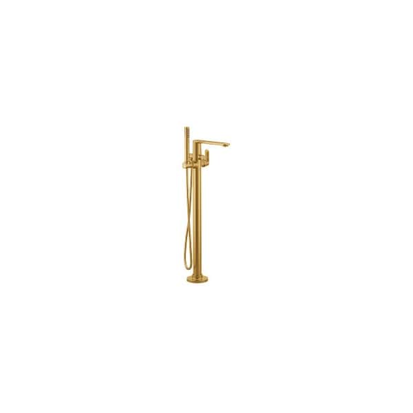 Greenfield One-Handle Tub Filler & Handshower in Brushed Gold